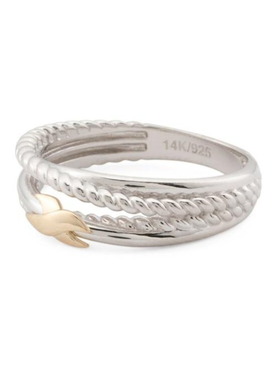 GEMOLIO Jewelry - GEMOLIO 14kt Gold X And Sterling Silver Multi Row Ring